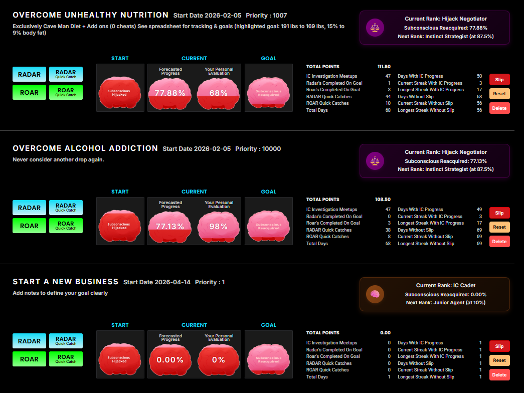 Goal tracker visual